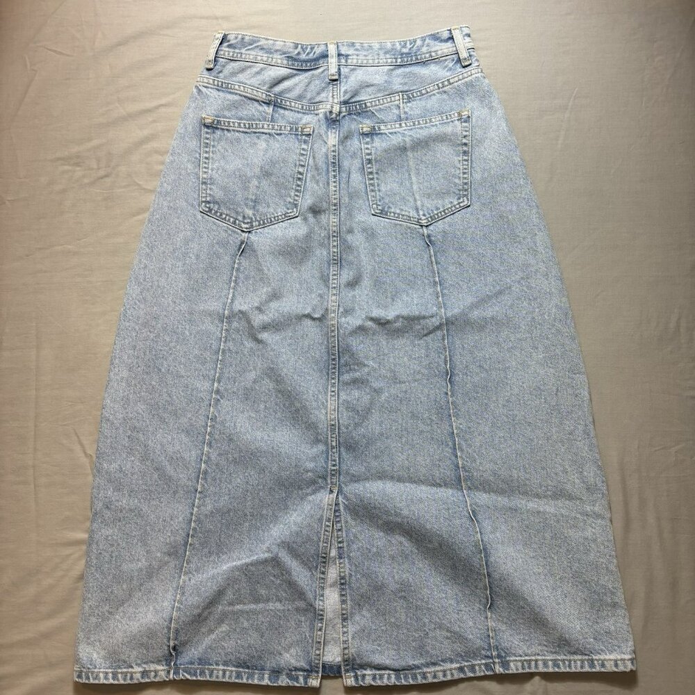 ANTHROPOLOGIE x PILCRO Skirt Womens 6 Denim Pocket Midi Western Boho Hippie - Picture 4 of 6